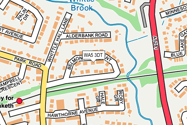 WA5 3DT map - OS OpenMap – Local (Ordnance Survey)