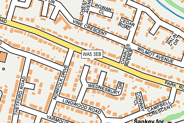 WA5 3EB map - OS OpenMap – Local (Ordnance Survey)