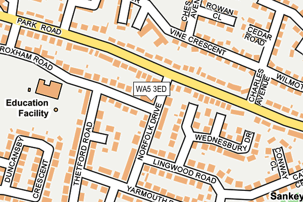 WA5 3ED map - OS OpenMap – Local (Ordnance Survey)