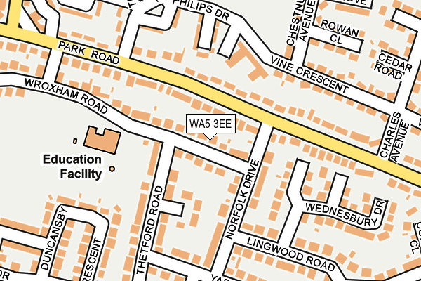 WA5 3EE map - OS OpenMap – Local (Ordnance Survey)