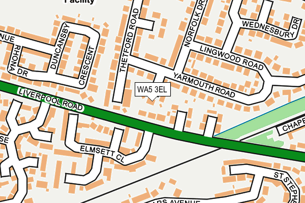 WA5 3EL map - OS OpenMap – Local (Ordnance Survey)