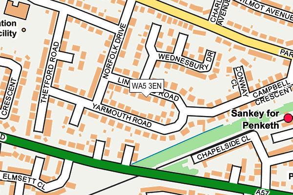 WA5 3EN map - OS OpenMap – Local (Ordnance Survey)