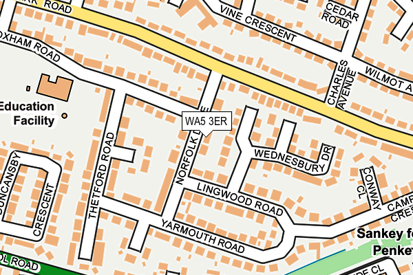 WA5 3ER map - OS OpenMap – Local (Ordnance Survey)