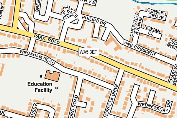 WA5 3ET map - OS OpenMap – Local (Ordnance Survey)