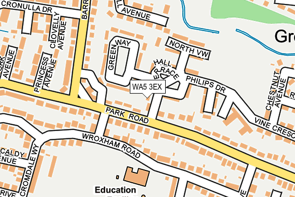 WA5 3EX map - OS OpenMap – Local (Ordnance Survey)