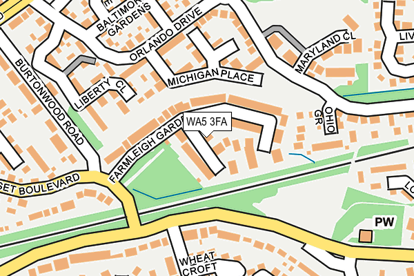 WA5 3FA map - OS OpenMap – Local (Ordnance Survey)