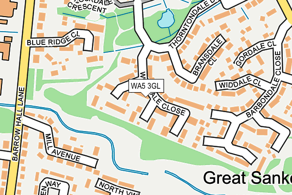 WA5 3GL map - OS OpenMap – Local (Ordnance Survey)
