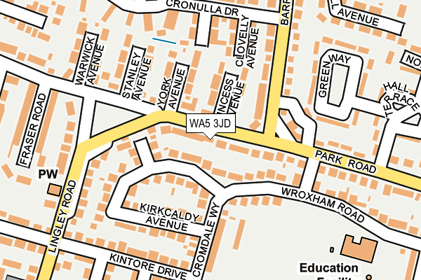 WA5 3JD map - OS OpenMap – Local (Ordnance Survey)