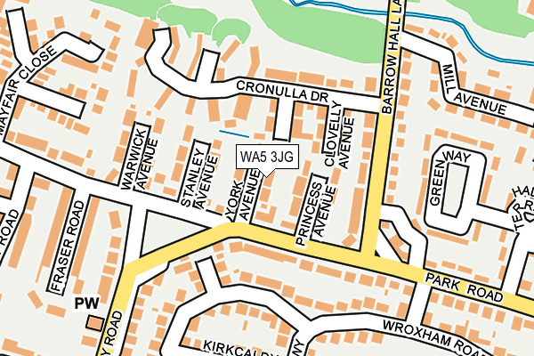 WA5 3JG map - OS OpenMap – Local (Ordnance Survey)