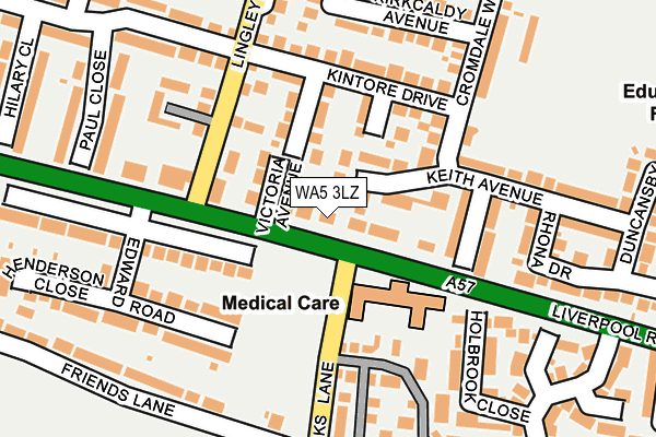 WA5 3LZ map - OS OpenMap – Local (Ordnance Survey)