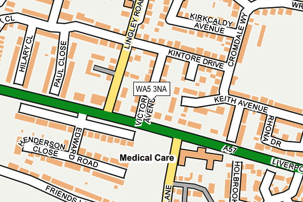 WA5 3NA map - OS OpenMap – Local (Ordnance Survey)