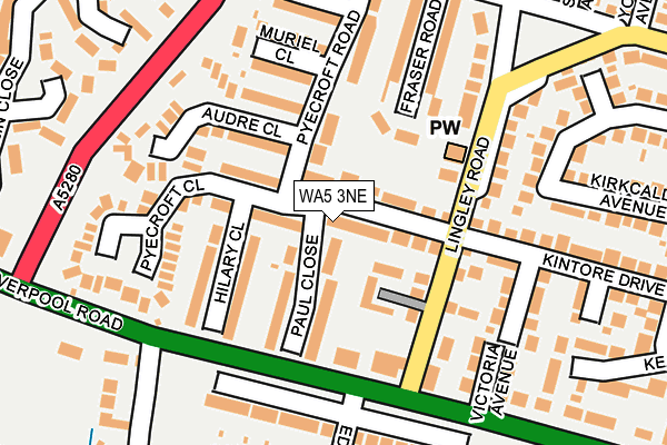 WA5 3NE map - OS OpenMap – Local (Ordnance Survey)