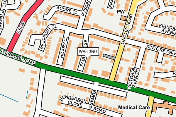 WA5 3NG map - OS OpenMap – Local (Ordnance Survey)