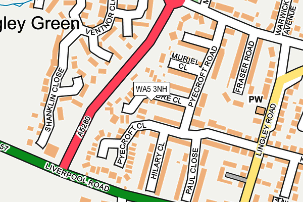 WA5 3NH map - OS OpenMap – Local (Ordnance Survey)