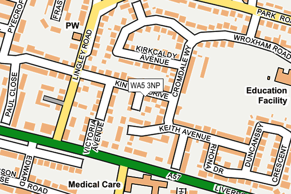 WA5 3NP map - OS OpenMap – Local (Ordnance Survey)