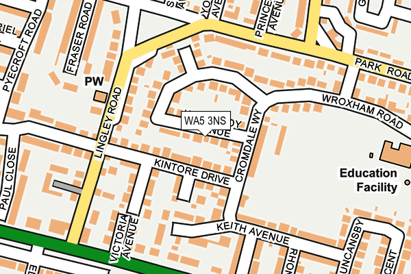 WA5 3NS map - OS OpenMap – Local (Ordnance Survey)