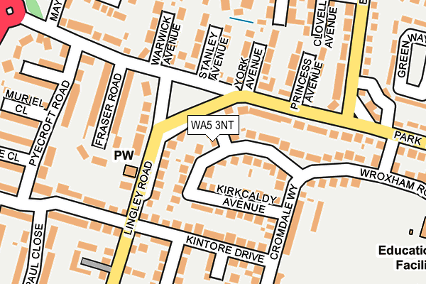 WA5 3NT map - OS OpenMap – Local (Ordnance Survey)
