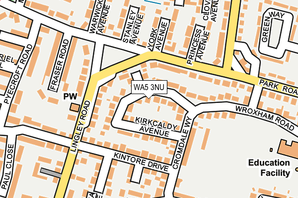 WA5 3NU map - OS OpenMap – Local (Ordnance Survey)