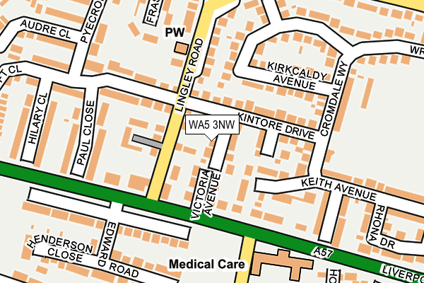 WA5 3NW map - OS OpenMap – Local (Ordnance Survey)