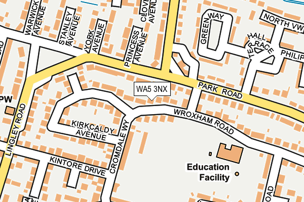 WA5 3NX map - OS OpenMap – Local (Ordnance Survey)