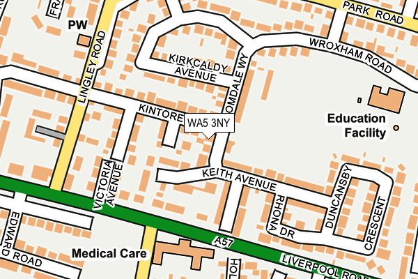 WA5 3NY map - OS OpenMap – Local (Ordnance Survey)