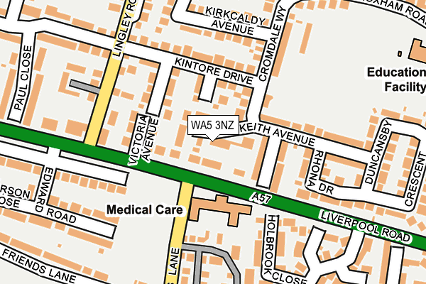 WA5 3NZ map - OS OpenMap – Local (Ordnance Survey)