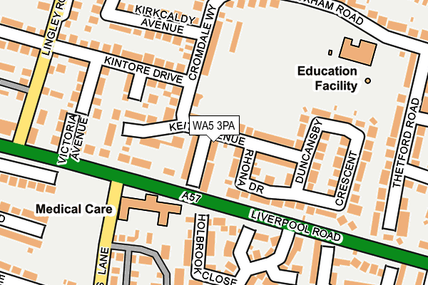 WA5 3PA map - OS OpenMap – Local (Ordnance Survey)