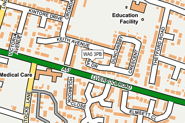 WA5 3PB map - OS OpenMap – Local (Ordnance Survey)