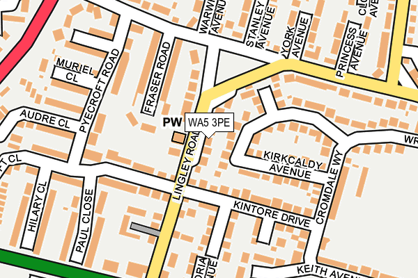 WA5 3PE map - OS OpenMap – Local (Ordnance Survey)