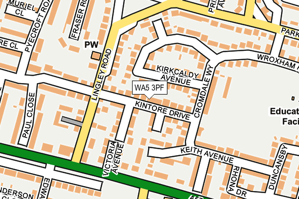 WA5 3PF map - OS OpenMap – Local (Ordnance Survey)