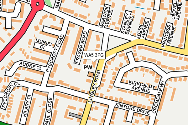 WA5 3PG map - OS OpenMap – Local (Ordnance Survey)