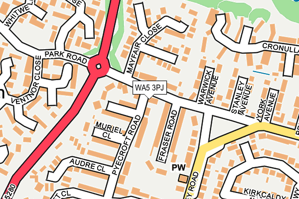 WA5 3PJ map - OS OpenMap – Local (Ordnance Survey)