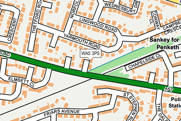 WA5 3PS map - OS OpenMap – Local (Ordnance Survey)