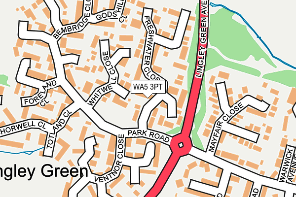WA5 3PT map - OS OpenMap – Local (Ordnance Survey)