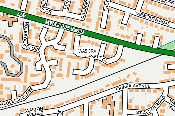 WA5 3RX map - OS OpenMap – Local (Ordnance Survey)