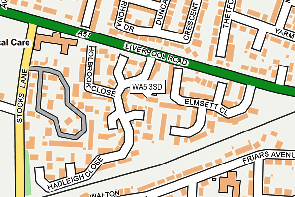 WA5 3SD map - OS OpenMap – Local (Ordnance Survey)