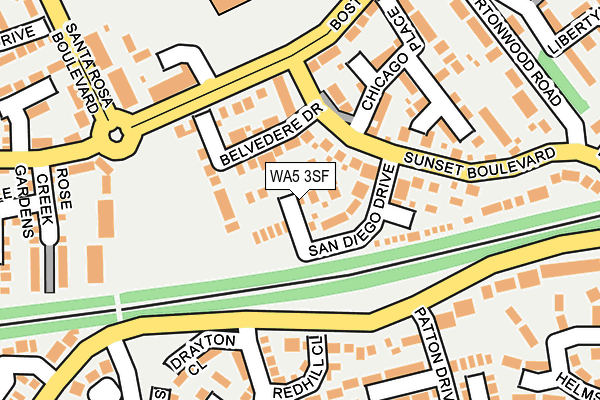 WA5 3SF map - OS OpenMap – Local (Ordnance Survey)