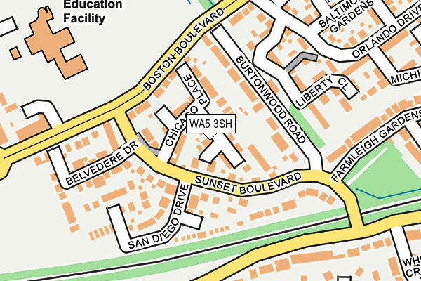 WA5 3SH map - OS OpenMap – Local (Ordnance Survey)
