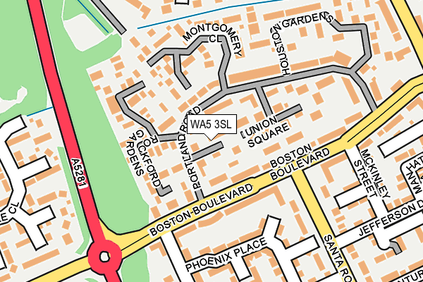 WA5 3SL map - OS OpenMap – Local (Ordnance Survey)