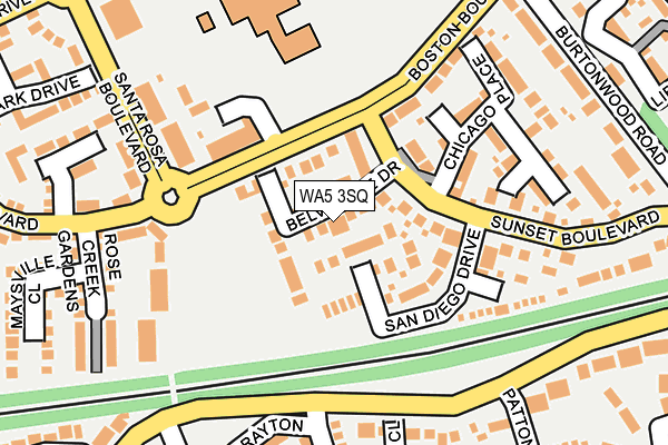 WA5 3SQ map - OS OpenMap – Local (Ordnance Survey)