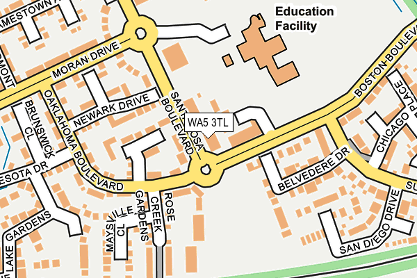 WA5 3TL map - OS OpenMap – Local (Ordnance Survey)