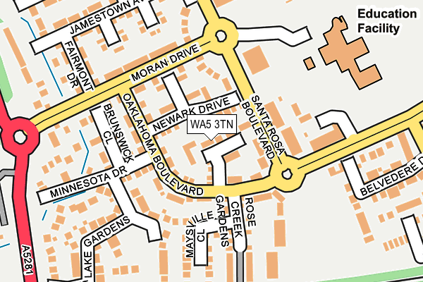 WA5 3TN map - OS OpenMap – Local (Ordnance Survey)