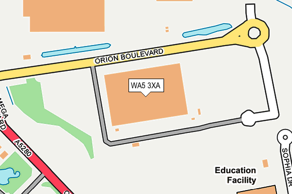 WA5 3XA map - OS OpenMap – Local (Ordnance Survey)