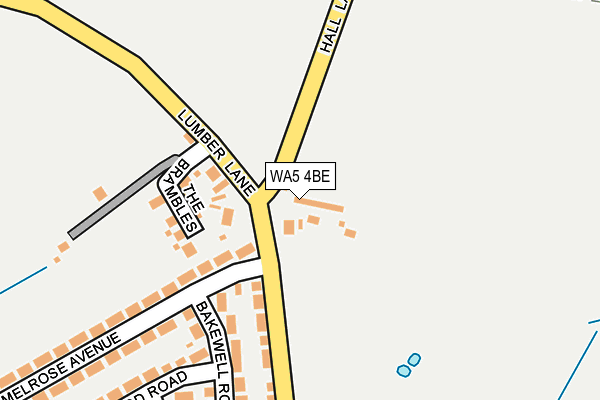 WA5 4BE map - OS OpenMap – Local (Ordnance Survey)