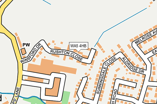 WA5 4HB map - OS OpenMap – Local (Ordnance Survey)