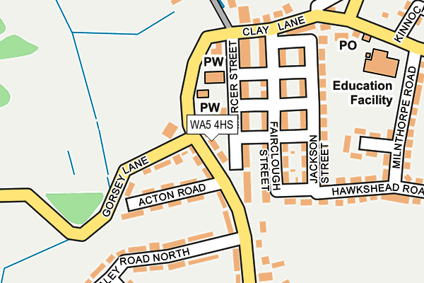 WA5 4HS map - OS OpenMap – Local (Ordnance Survey)