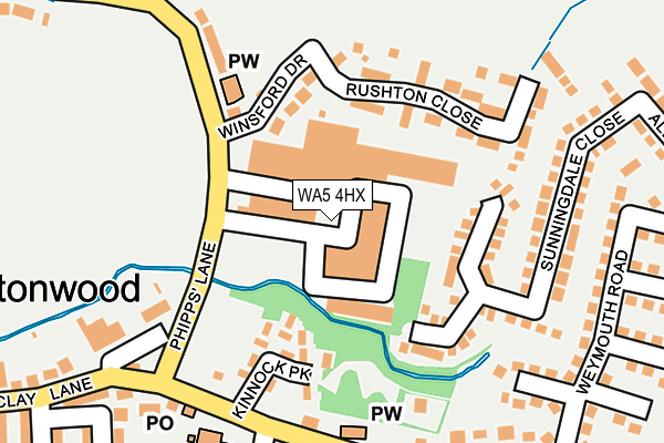 WA5 4HX map - OS OpenMap – Local (Ordnance Survey)