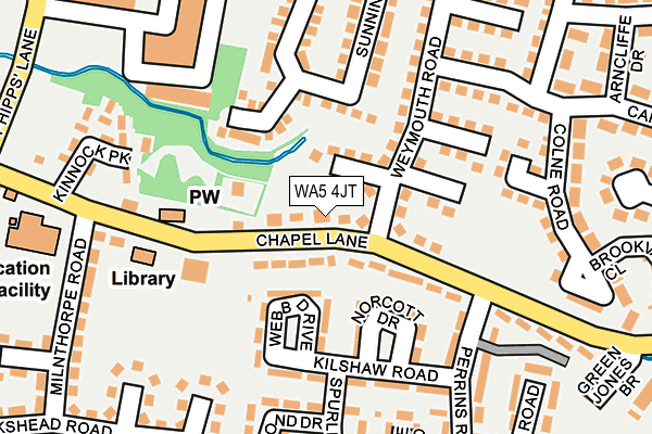 WA5 4JT map - OS OpenMap – Local (Ordnance Survey)