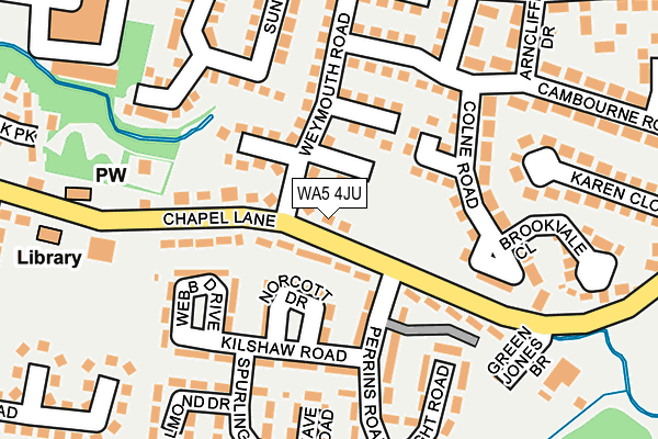 WA5 4JU map - OS OpenMap – Local (Ordnance Survey)