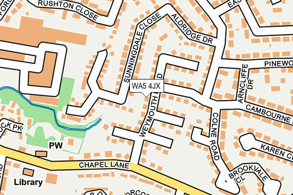 WA5 4JX map - OS OpenMap – Local (Ordnance Survey)
